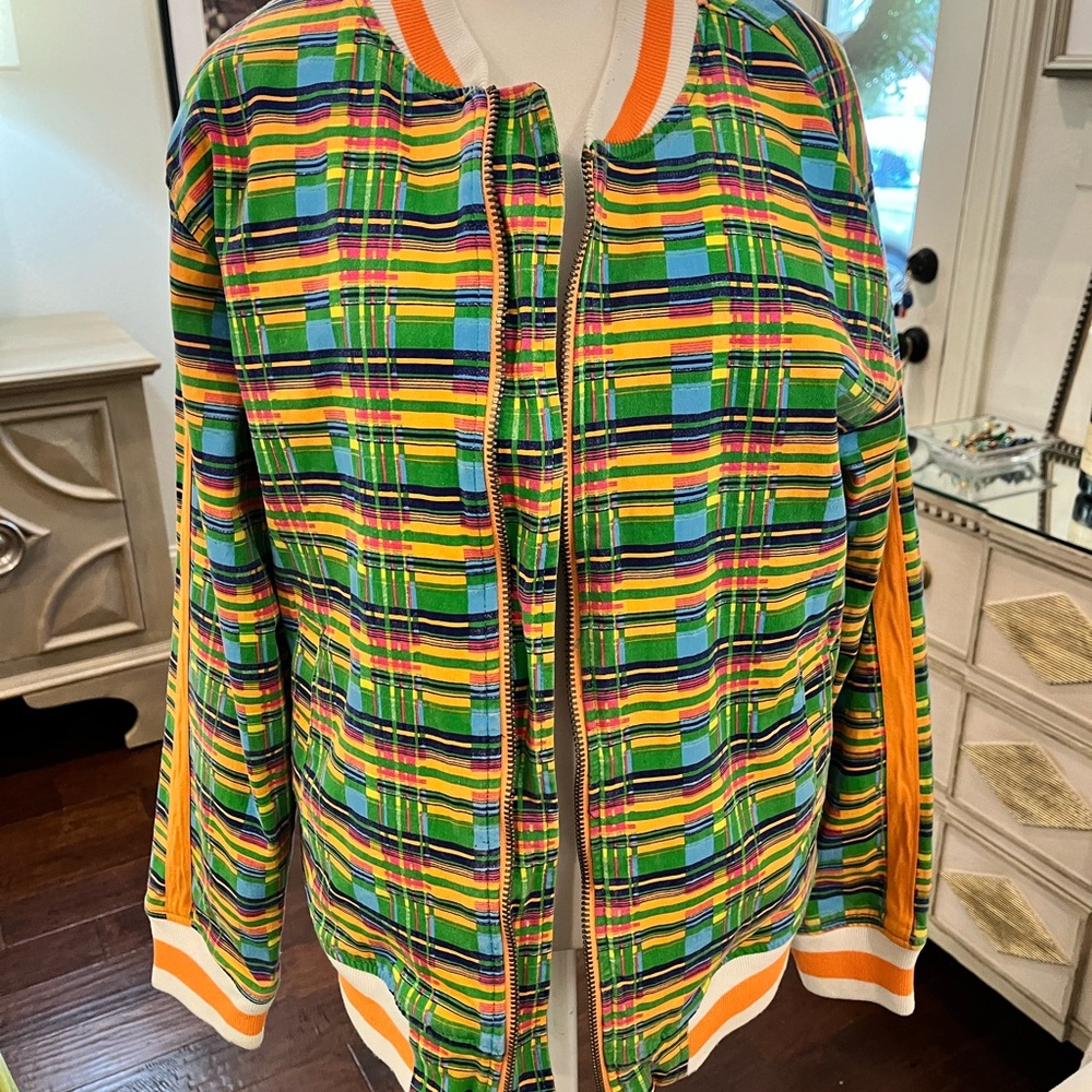DECIBEL Colorful Plaid Bomber Jacket